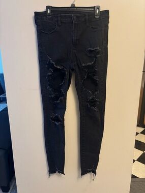 American Eagle Outfitters Distressed Black Jeans